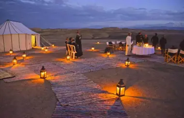 Nomad tent dinner camp in Agafay